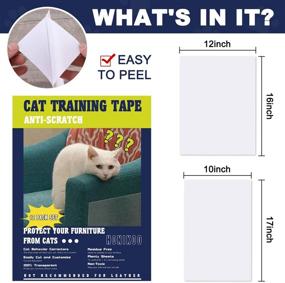 img 1 attached to 🐱 Protect Your Furniture from Cat Scratching with HONIKOO Cat Scratch Deterrent Tape – 12-Pack Double Side Sticky Paws in XL and Large Sizes – Anti Scratch Furniture Couch Protectors – Cat Scratching Tape