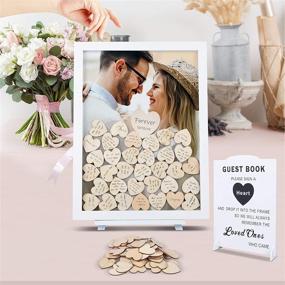 img 3 attached to 📚 GLM Wedding Guest Book Alternative: Drop Top Frame with 85 Hearts, 2 Large Hearts, and Sign - Perfect for Weddings, Baby Showers, and Funerals (White)