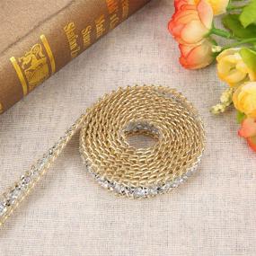 img 3 attached to 💎 5 Yard 15mm Rhinestone Ribbon with Gold Edge, Silver Diamond Wrap Roll for Wedding Party Floral Arrangements - HEEPDD Rhinestone Ribbon Decoration