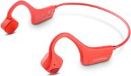 🎧 youthwhisper bone conduction headphones: bluetooth 5.0v lightweight wireless open-ear headset - red logo