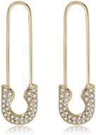 💎 stunning 14k gold plated cz crystal huggie hoop earrings - hypoallergenic dangle drops for women and girls logo