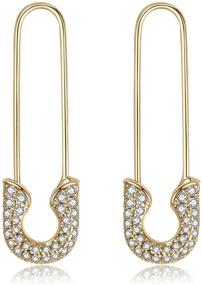 img 4 attached to 💎 Stunning 14k Gold Plated CZ Crystal Huggie Hoop Earrings - Hypoallergenic Dangle Drops for Women and Girls