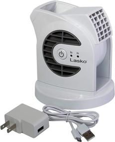 img 4 attached to Lasko MyCool D300 Mini USB Desk Fan - Small Quiet Portable Personal 2-Speed Fan for Home, Work, Office, Dorm, Car, and Travel - Includes 40in. USB Cable, Bonus AC Adapter - White