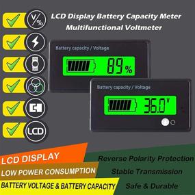 img 3 attached to 🔋 Enhanced Multifunctional 36V LCD Battery Capacity Monitor Gauge Meter with Alarm Function for Motorcycle, Golf Cart, Car