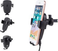 📱 wireless car charger mount - fast charging auto clamping car holder for iphone 12, galaxy s21 - 10w 7.5w charger logo