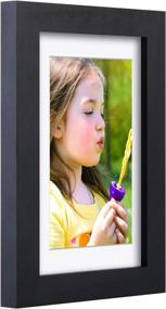 img 2 attached to 🖼️ Premium 4x6 Solid Wood Picture Frames - HD Glass Display, Mat or Matless - 2PK Black