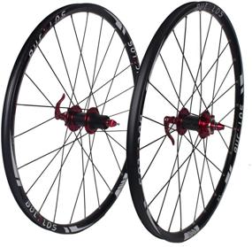 img 4 attached to BUCKLOS US-Stock MTB Bicycle Wheelset Carbon Hub, 26 27.5 29 inch Mountain Bike Wheelsets Rim with QR, 7-11 Speed Disc Brake, Double Wall Flat Spokes, 25mm Width 24H