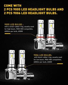 img 3 attached to 🔦 AUXITO 9005 9006 LED Headlight Bulbs Combo: High Low Beam Replacement | 12000LM 6500K Cool White | Wireless | Pack of 4