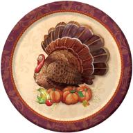 🍽️ thanksgiving elegance - creative converting sturdy style paper dinner plates, 8 count, 8.75 inches logo