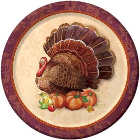 img 1 attached to 🍽️ Thanksgiving Elegance - Creative Converting Sturdy Style Paper Dinner Plates, 8 Count, 8.75 inches