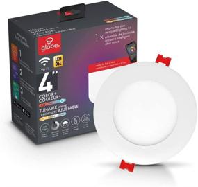 img 4 attached to 🌍 Globe Electric Wi-Fi Smart 4&#34; Ultra Slim Multicolor Changing RGB Tunable White Recessed Lighting Kit - No Hub Required, Voice Activated, 9W, 50068, 4 Inches