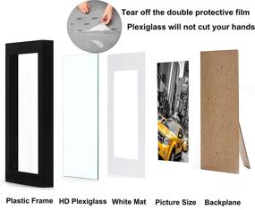 img 2 attached to 🖼️ Set of 4 Picture Frames - Display 5x7 Photos with Mat or 8x10 Photos Without Mat - Multi Photo Frames Collage for Wall or Tabletop - Black