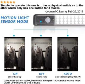 img 1 attached to 💡 84 LED Closet Light: Motion Sensor Rechargeable Under Cabinet Lighting for Closet and Kitchen - 4000K 2500mAh Battery Powered, Wireless Wardrobe Light with 3 Modes