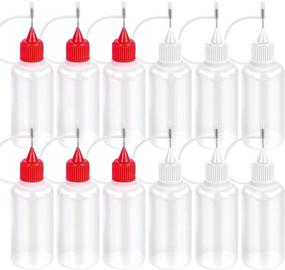 img 4 attached to 🍶 Premium 12-Pack 30ml / 1 Ounce Empty Needle Tip Glue Bottle Applicator DIY Quilling Tool Precision Bottle (Assorted Colors)