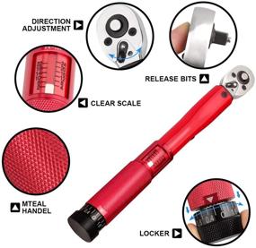 img 2 attached to 🚲 Bike Torque Wrench Set: 1/4 Inch Drive, 2-24 Nm, Complete Bicycle Tool Kit for MTB Mountain & Road Bikes with 3/8” Adapter - Includes Allen Key, Torx Sockets & Extension Bar