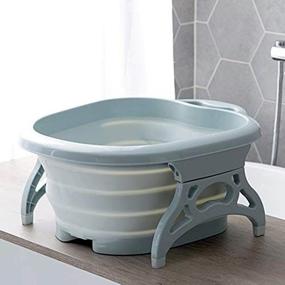 img 2 attached to 🛀 Relax and Soothe with the Foot SPA Bath Tub: Portable and Collapsible Foot Soak Tub with Massaging Rollers for Stress Relief