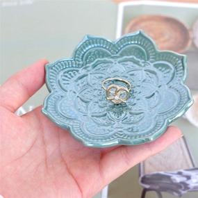 img 2 attached to 🌿 Stunning Green Mandala Ring Dish: Ideal Birthday Gift for Mom, Women, and Friends!
