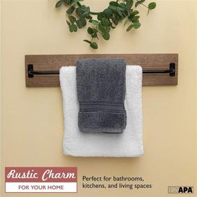 img 1 attached to 🔨 Ilyapa Farmhouse Decor Rustic Towel Bar - Barnwood & Black Metal Wall Mounted Towel Rack, Ideal for Bathroom