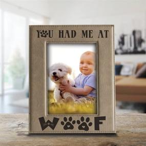 img 2 attached to 🐶 Engraved Leather Picture Frame - Bella BUSTA You Had Me at Woof - Ideal Gift for Dog Lovers & Pet Owners - Dog Frame for Pictures (Vertical, 5"x 7")