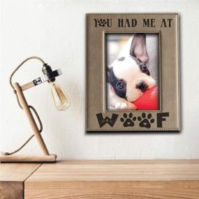 img 3 attached to 🐶 Engraved Leather Picture Frame - Bella BUSTA You Had Me at Woof - Ideal Gift for Dog Lovers & Pet Owners - Dog Frame for Pictures (Vertical, 5"x 7")