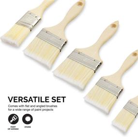 img 2 attached to 🖌️ Hiltex 00308 Brush Paint Stain Varnish Set - 5-Piece, Small - Wood Handles