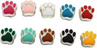 🐾 80pcs mixed enamel cat dog paw footprint beads for european charm bracelet 11x11mm - julie wang logo