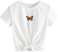 👗 romwe girls' clothing: casual butterfly sleeve for ages 11-12 logo
