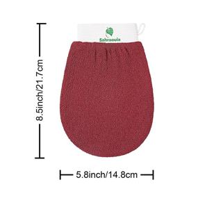img 1 attached to 🧤 SAHRAOUIA Exfoliating Glove and Back Scrubber Set for Shower – Moroccan Body Exfoliator to Remove Dead Skin Cells – Deep Cleansing Mitt for Men & Women - Enhance Your Body Scrub Experience!