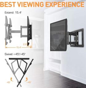 img 2 attached to 📺 Elived Full Motion TV Wall Mount Bracket 6-Arm Articulating for 42-70 Inch LED, LCD, OLED Flat Screen TVs – Swivel and Tilt TV Wall Mount, Supports VESA 600x400mm, 100 lbs. Load Capacity, Fits 12”/16” Studs