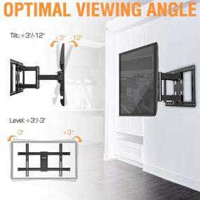 img 3 attached to 📺 Elived Full Motion TV Wall Mount Bracket 6-Arm Articulating for 42-70 Inch LED, LCD, OLED Flat Screen TVs – Swivel and Tilt TV Wall Mount, Supports VESA 600x400mm, 100 lbs. Load Capacity, Fits 12”/16” Studs