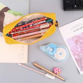 img 1 attached to 🖊️ Cotton Linen Pencil Case Organizer - iSuperb Student Stationery Bag, Office Storage Pouch, Coin Pouch, Cosmetic Bag