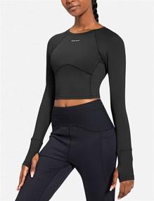 img 3 attached to 🏃 Stay Stylish and Active: BALEAF Women's Long Sleeve Crop Top for Running, Gym, and Yoga