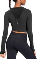 🏃 stay stylish and active: baleaf women's long sleeve crop top for running, gym, and yoga logo