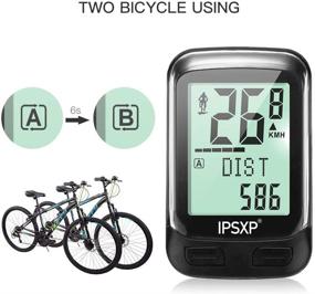 img 1 attached to IPSXP Wireless Bike Computer Waterproof Speedometer Odometer - 18 Function Cycling Computer with Automatic Wake-up, User A/B, LCD Backlight, 5-Language Display, Cycling Accessories for Outdoor Exercise