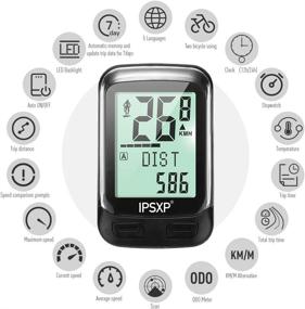 img 3 attached to IPSXP Wireless Bike Computer Waterproof Speedometer Odometer - 18 Function Cycling Computer with Automatic Wake-up, User A/B, LCD Backlight, 5-Language Display, Cycling Accessories for Outdoor Exercise