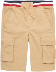 img 2 attached to 👖 Quad Seven Boys' Shorts - 2 Pack Twill Pull On Cargo Shorts for Big Boys: Convenient and Stylish!