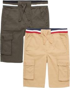 img 4 attached to 👖 Quad Seven Boys' Shorts - 2 Pack Twill Pull On Cargo Shorts for Big Boys: Convenient and Stylish!