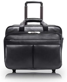 img 4 attached to McKleinUSA R Series, Roosevelt, Top Grain Cowhide Leather, 17-Inch Patented Detachable Wheeled Laptop Briefcase, Black (84555), One Size