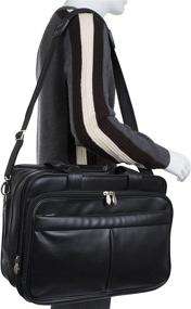 img 2 attached to McKleinUSA R Series, Roosevelt, Top Grain Cowhide Leather, 17-Inch Patented Detachable Wheeled Laptop Briefcase, Black (84555), One Size