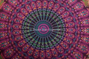 img 3 attached to 🌟 Trade Star Large 32" Round Pillow Cover - Bohemian Mandala Floor Pouf with Decorative Pom Pom Cushion - Pattern 8