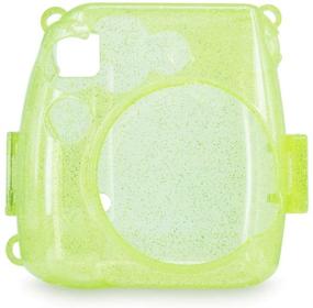 img 2 attached to 📷 Wolven Crystal Camera Case: Green, Adjustable Rainbow Shoulder Strap; Compatible with Fujifilm Mini 8, 8+, and 9 Camera