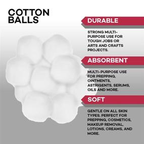 img 2 attached to 🧺 1000 Count Dealmed Medium Cotton Balls: Non-Sterile Bag with Zip-Lock for Skin Prep, Wound Cleansing, and DIY Needs