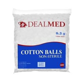 img 4 attached to 🧺 1000 Count Dealmed Medium Cotton Balls: Non-Sterile Bag with Zip-Lock for Skin Prep, Wound Cleansing, and DIY Needs