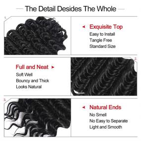 img 2 attached to 🌊 9 Packs Deep Wave Crochet Hair: Long-lasting Deep Twist Crochet Braid with Low Tempreture Kanekalon Synthetic Hair Extension - 15 Strands/Pack (14" 9 Packs, 4#)