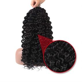 img 1 attached to 🌊 9 Packs Deep Wave Crochet Hair: Long-lasting Deep Twist Crochet Braid with Low Tempreture Kanekalon Synthetic Hair Extension - 15 Strands/Pack (14" 9 Packs, 4#)
