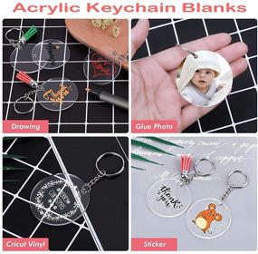 img 1 attached to 🔑 30 Pcs Clear Acrylic Keychain Blanks - Round & Transparent Acrylic Plastic Keychain Charms - Rectangle & Circle Blank Discs for Vinyl - Includes 30 Key Chain Rings - 2 Inch Size- Perfect for DIY Projects and Crafts