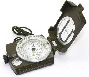 img 1 attached to 🧭 Ueasy Military Compass - Prismatic Sighting, Waterproof Professional Handheld Compass for Scouts, Hunting, Camping, Sailing, Navigation, and Hiking