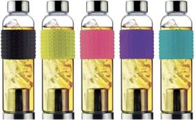 img 2 attached to 🍶 Asobu 14 oz Violet Glass Water Bottle To-Go with Ice Tea and Coffee Infuser for Cold Brew