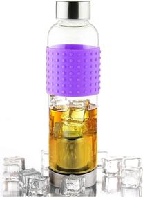 img 4 attached to 🍶 Asobu 14 oz Violet Glass Water Bottle To-Go with Ice Tea and Coffee Infuser for Cold Brew