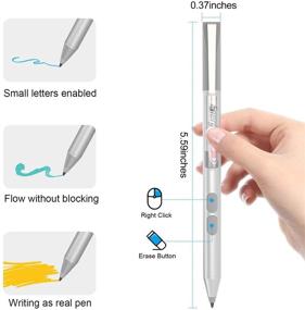 img 1 attached to ✏️ Stylus Pen for Microsoft Surface Pro 7 - Compatible with Surface Pro X/7/6/5/4/3, Surface Go 2/1, Surface Laptop 4/3/2/1, Surface Book 3/2/1, Surface Studio 2/1 - Palm Rejection, 1024 Pressure Sensitivity (Silver)